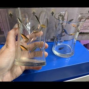 Crystal Bathroom Vanity Tumblers Silver and green
